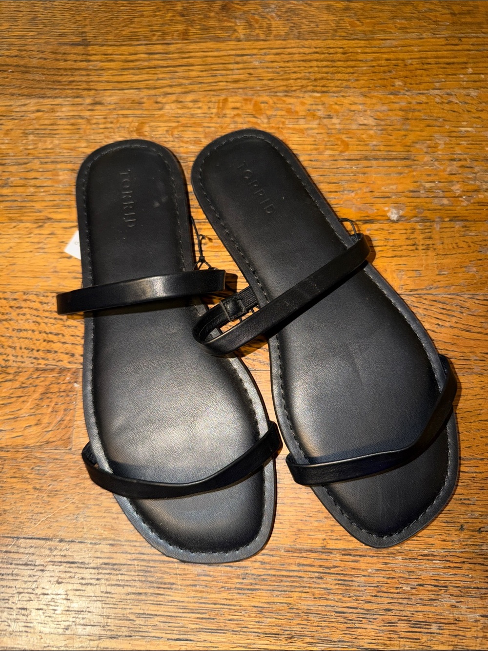 Torrid Wide Black Double-Strap Slide Sandals